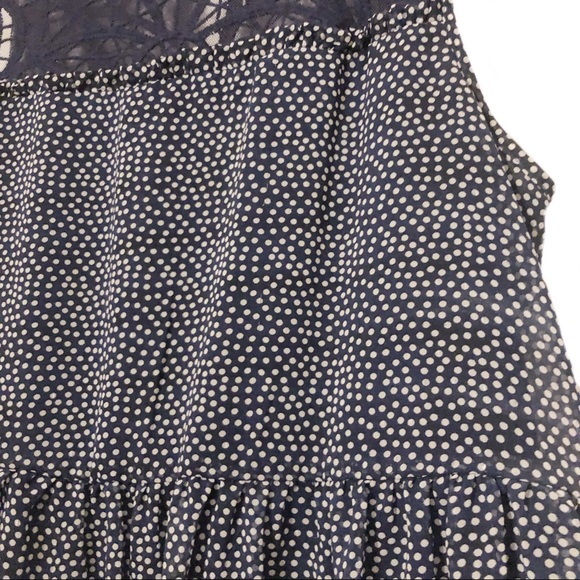 Xhilaration Peplum Frill Polka Dot Lace Blouse - Picture 2 of 8